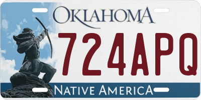 OK license plate 724APQ
