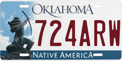 OK license plate 724ARW