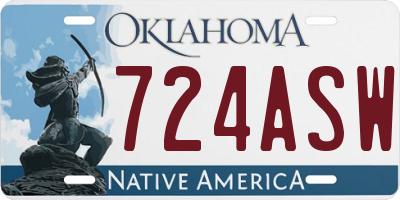 OK license plate 724ASW