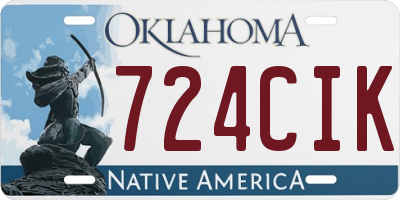 OK license plate 724CIK