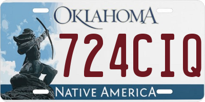 OK license plate 724CIQ