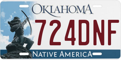 OK license plate 724DNF