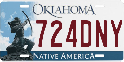 OK license plate 724DNY