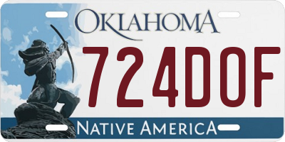 OK license plate 724DOF