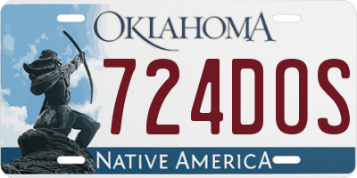 OK license plate 724DOS