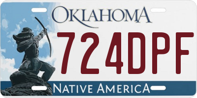 OK license plate 724DPF