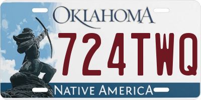 OK license plate 724TWQ