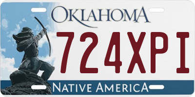 OK license plate 724XPI