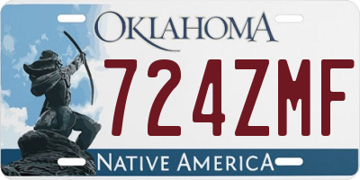 OK license plate 724ZMF