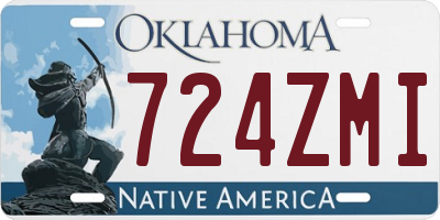 OK license plate 724ZMI