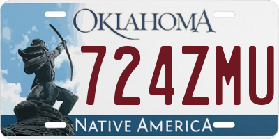 OK license plate 724ZMU