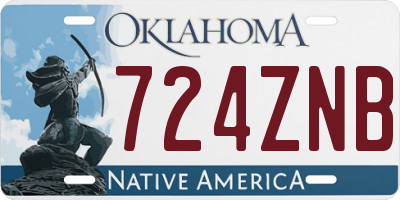 OK license plate 724ZNB