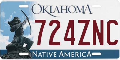OK license plate 724ZNC