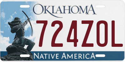 OK license plate 724ZOL