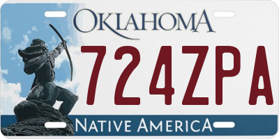 OK license plate 724ZPA