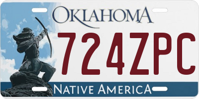 OK license plate 724ZPC