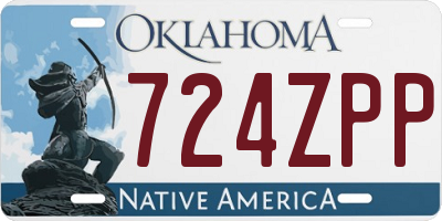 OK license plate 724ZPP