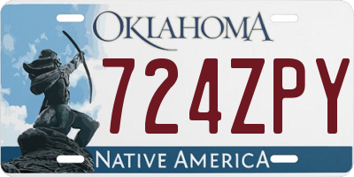 OK license plate 724ZPY