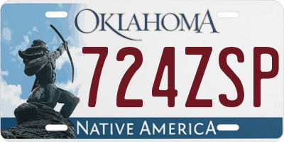 OK license plate 724ZSP