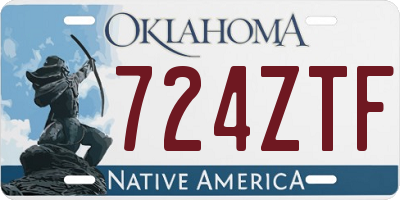 OK license plate 724ZTF