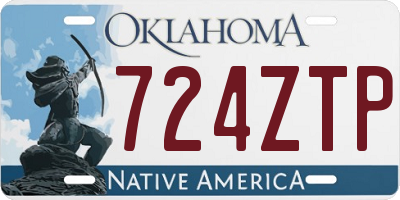 OK license plate 724ZTP