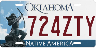 OK license plate 724ZTY