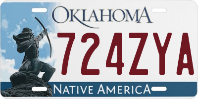 OK license plate 724ZYA