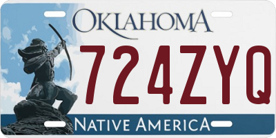 OK license plate 724ZYQ