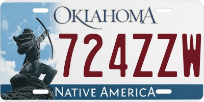 OK license plate 724ZZW