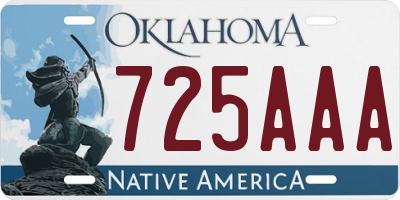 OK license plate 725AAA