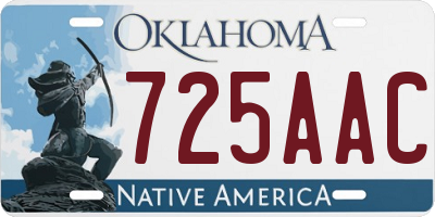 OK license plate 725AAC