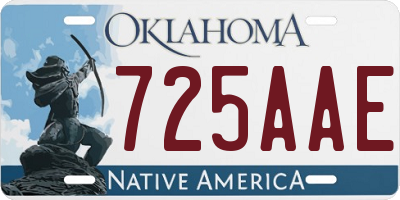 OK license plate 725AAE