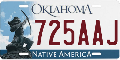 OK license plate 725AAJ