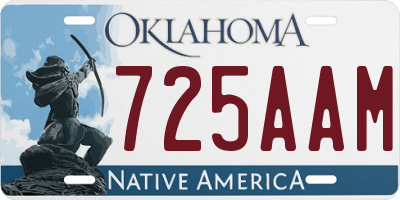 OK license plate 725AAM