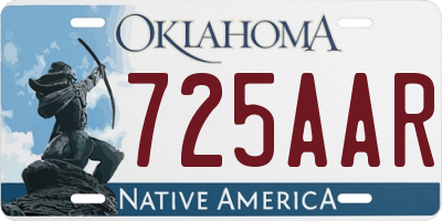 OK license plate 725AAR
