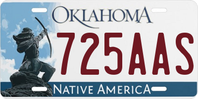 OK license plate 725AAS