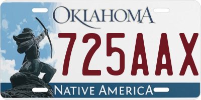 OK license plate 725AAX