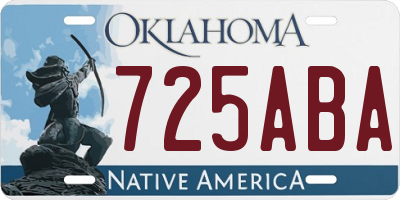 OK license plate 725ABA