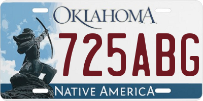 OK license plate 725ABG