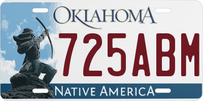 OK license plate 725ABM