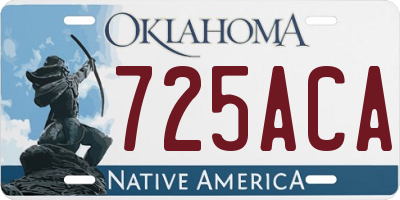 OK license plate 725ACA