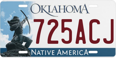 OK license plate 725ACJ
