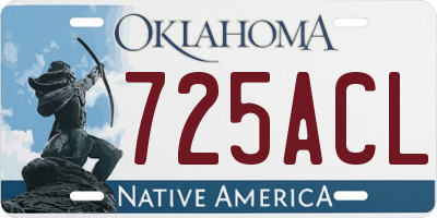 OK license plate 725ACL