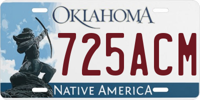 OK license plate 725ACM