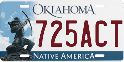 OK license plate 725ACT