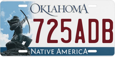 OK license plate 725ADB