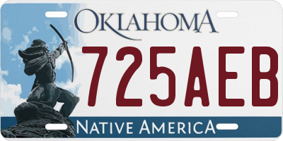 OK license plate 725AEB