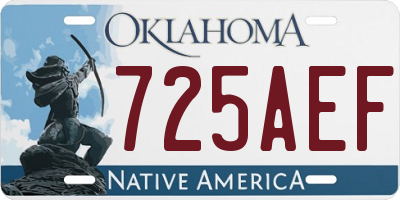 OK license plate 725AEF