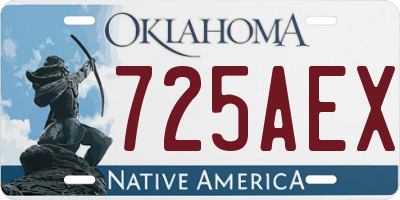 OK license plate 725AEX