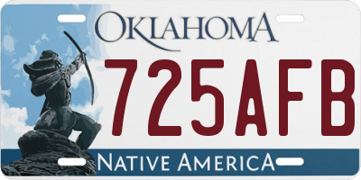 OK license plate 725AFB